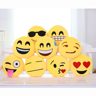 가정 훈장을 위한 22의 작풍 Emoji 이모티콘 황색 및 둥근 채워진 방석 및 베개