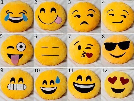 Emoji 노란 이모티콘 가정 사용을 위한 둥근 채워진 아기 자기 베개