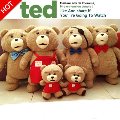 사랑스러운 Ted 곰 아기 견면 벨벳 장난감 빨간 브라운 폴리에스테는 OEM ODM를 받아들입니다