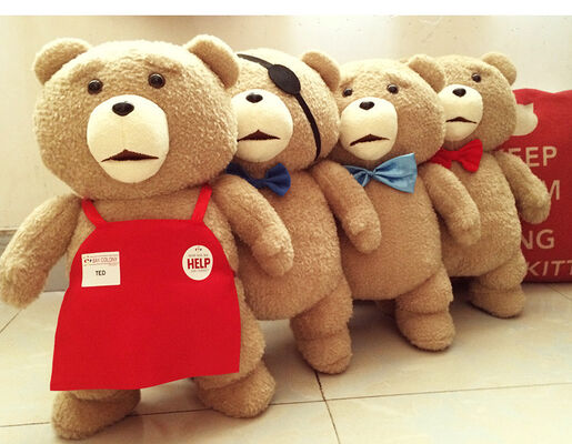 사랑스러운 Ted 곰 아기 견면 벨벳 장난감 빨간 브라운 폴리에스테는 OEM ODM를 받아들입니다