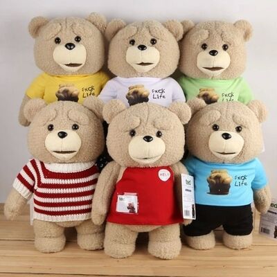 사랑스러운 Ted 곰 아기 견면 벨벳 장난감 빨간 브라운 폴리에스테는 OEM ODM를 받아들입니다