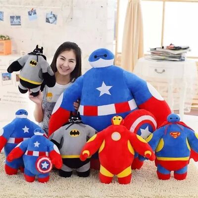 20cm 사랑스러운 큰 영웅 6 및 복수자는 아이를 위한 견면 벨벳 장난감을 채웠습니다