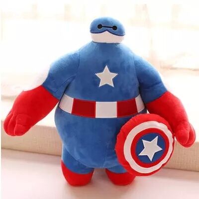 20cm 사랑스러운 큰 영웅 6 및 복수자는 아이를 위한 견면 벨벳 장난감을 채웠습니다