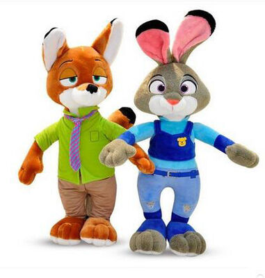 브라운과 녹색 Zootopia 디즈니 견면 벨벳 장난감 박제 동물 연약한 물자