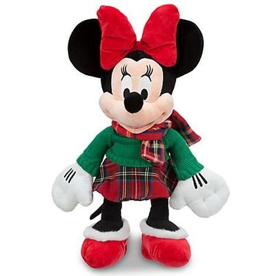 12 인치 디즈니 견면 벨벳은 격자 무늬 옷 크리스마스 Mickey 큰 유행을 가지고 놀