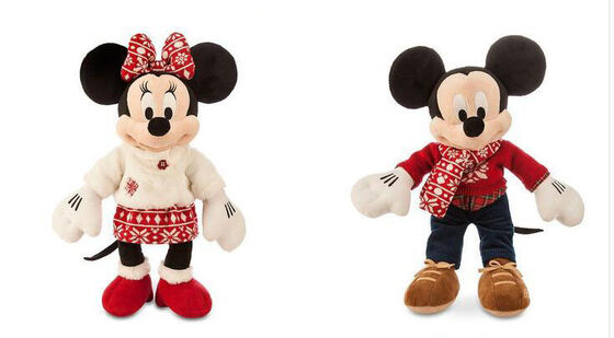 유행 디즈니 견면 벨벳은 크리스마스 Mickey와 미니 마우스를 40cm 가지고 놀