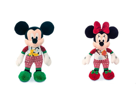 유행 귀여운 디즈니 견면 벨벳은 크리스마스 Mickey와 미니 마우스 40cm 고도를 가지고 놀