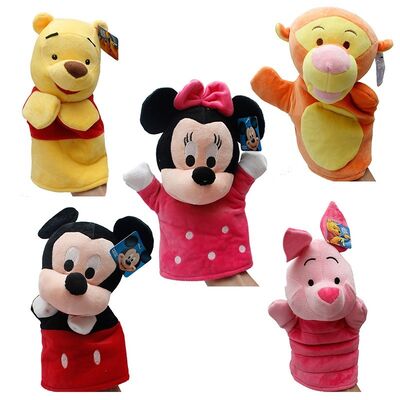 Winnie Pooh Tigger 스티치 Eyore 견면 벨벳 손가락 괴뢰 황색 분홍색 파랑