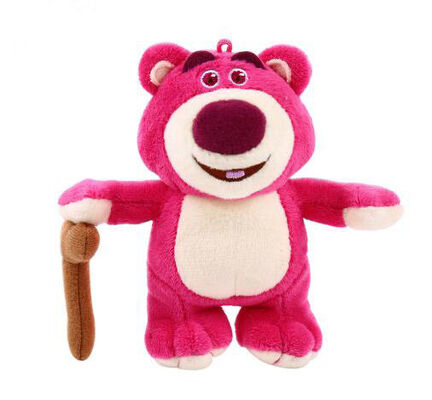 3마리의 Lotso Huggin 곰 디즈니 견면 벨벳 동물 책가방을 위해 13cm Keychian