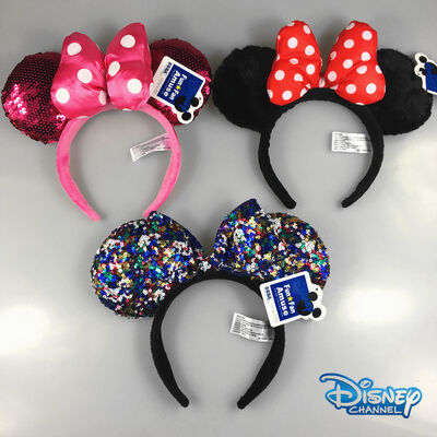 소녀를 위한 유행 디즈니 견면 벨벳 Hairband 머리띠 동곳 미키 마우스 미니 마우스