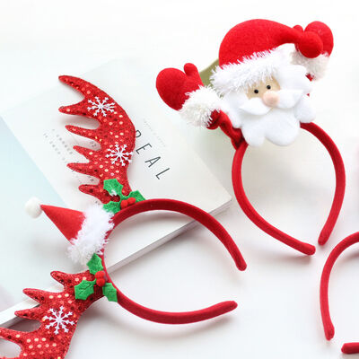 놀기를 위한 사랑스러운 크리스마스 견면 벨벳 Hairband 머리띠 동곳