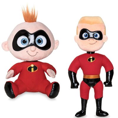 돌진과 잭 견면 벨벳 Incredibles는 2마리의 견면 벨벳 아기 동물/만화 장난감을 채웠습니다