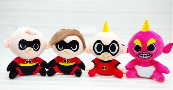 사랑스러운 Incredibles 2개의 Supercute 만화 견면 벨벳 장난감