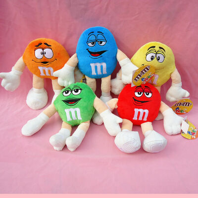 아이들의 노란 M&M 박제 동물 만화 견면 벨벳은 친절한 Eco를 가지고 놀