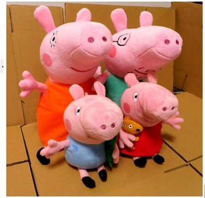 Peppa 돼지 박제 동물 만화 견면 벨벳은 승진 선물을 가지고 놀