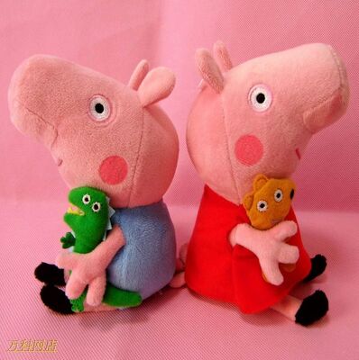 Peppa 돼지 박제 동물 만화 견면 벨벳은 승진 선물을 가지고 놀