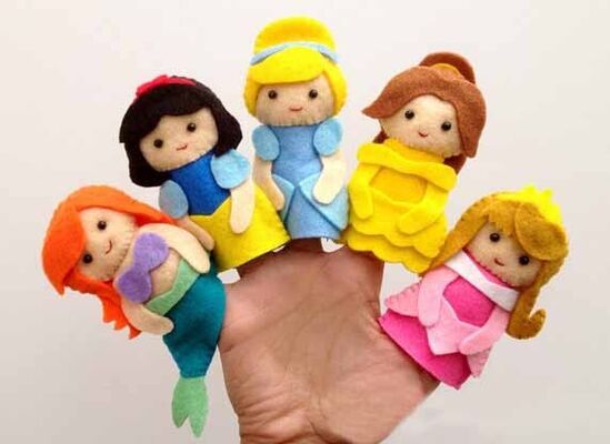 사랑스러운 만화 디즈니 공주 Felt Finger Puppets For 승진 선물과 프리미엄