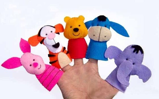 고아한 디즈니는 견면 벨벳 손가락 괴뢰, 나귀/Tigger/Piglet/Pooh/Elephent를 느꼈습니다