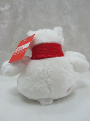 코카콜라 북극 곰 박제 동물 크리스마스 견면 벨벳은 16cm 크기를 가지고 놀