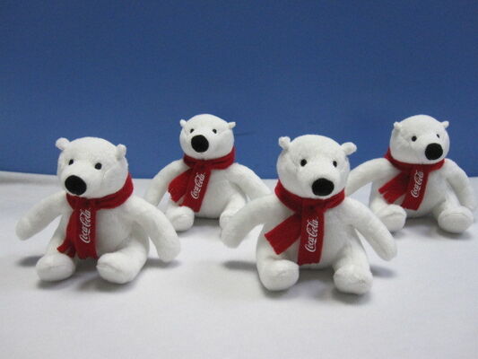 12cm 크리스마스 코카콜라 북극 곰 박제 동물 귀여운 강요 열쇠 단추