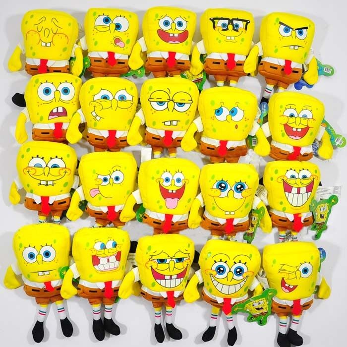 만화에게 SpongeBob 20 작풍을 다른 표정 견면 벨벳에 의하여 채워진 장난감 모양 짓