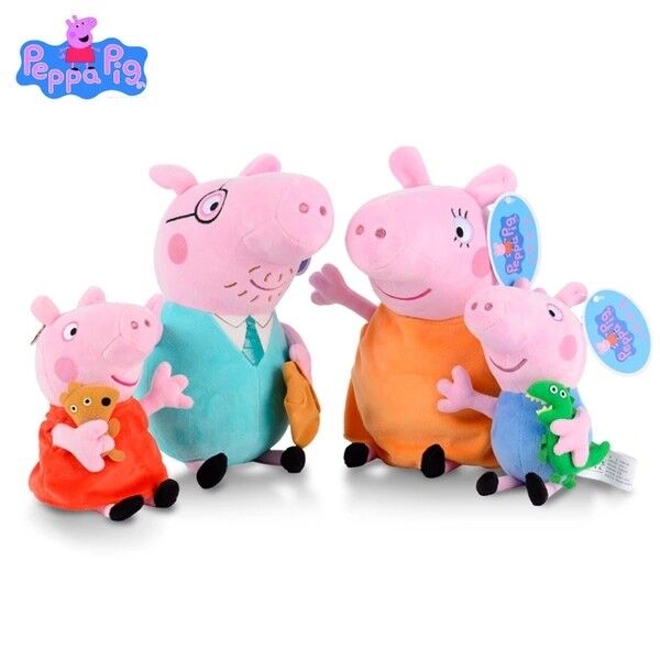 Peppa 돼지 박제 동물 만화 견면 벨벳은 승진 선물을 가지고 놀